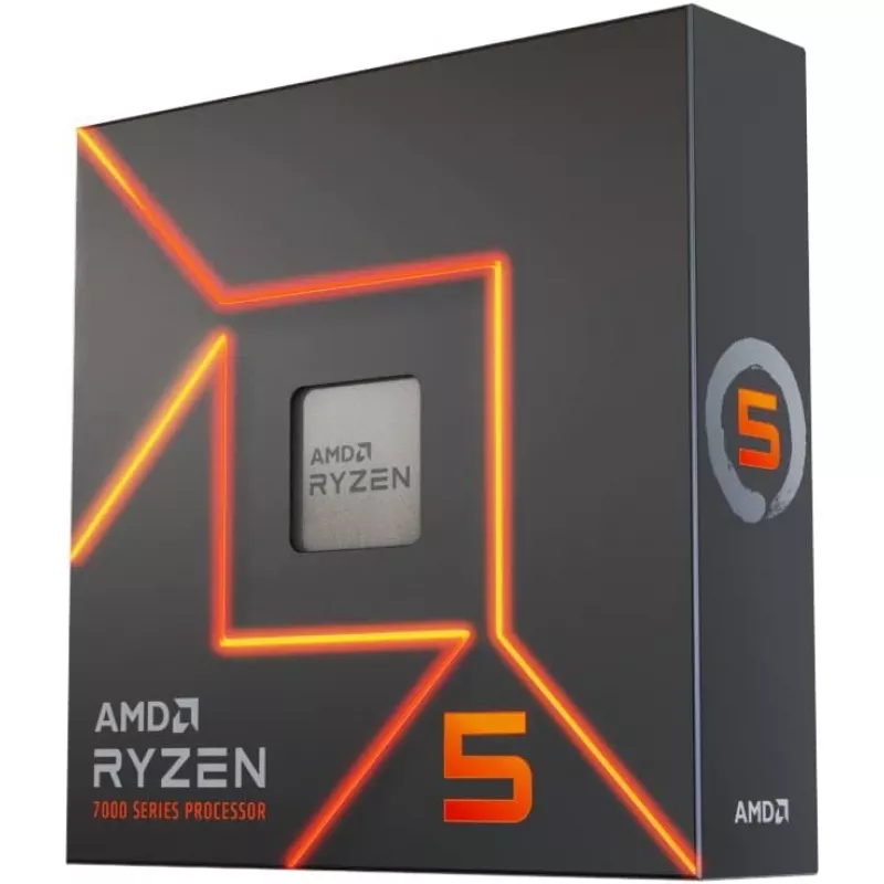 Procesor AMD CPU Ryzen 5 7600X 6-Core, 12 Threads, 4.7-5.3GHz, Unlocked, AMD Radeon Graphics, 6MB L2 Cache, 32MB L3 Cache, AM5, No Cooler, BOX (100-100000593WOF)