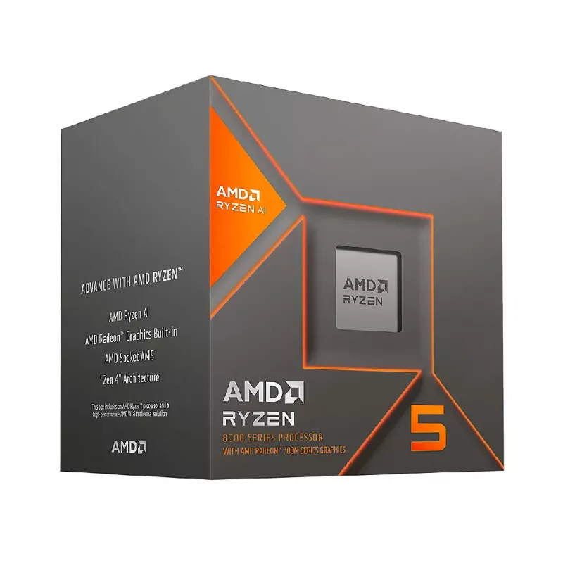 Procesor AMD Ryzen™ 5 8600G, Socket AM5, 4.3-5.0GHz (6C/12T) 6MB L2 + 16MB L3 Cache, AMD Radeon™ 760M Graphics, 4nm 65W, Zen4, Unlocked, Box (with AMD Wraith Spire Cooler)
