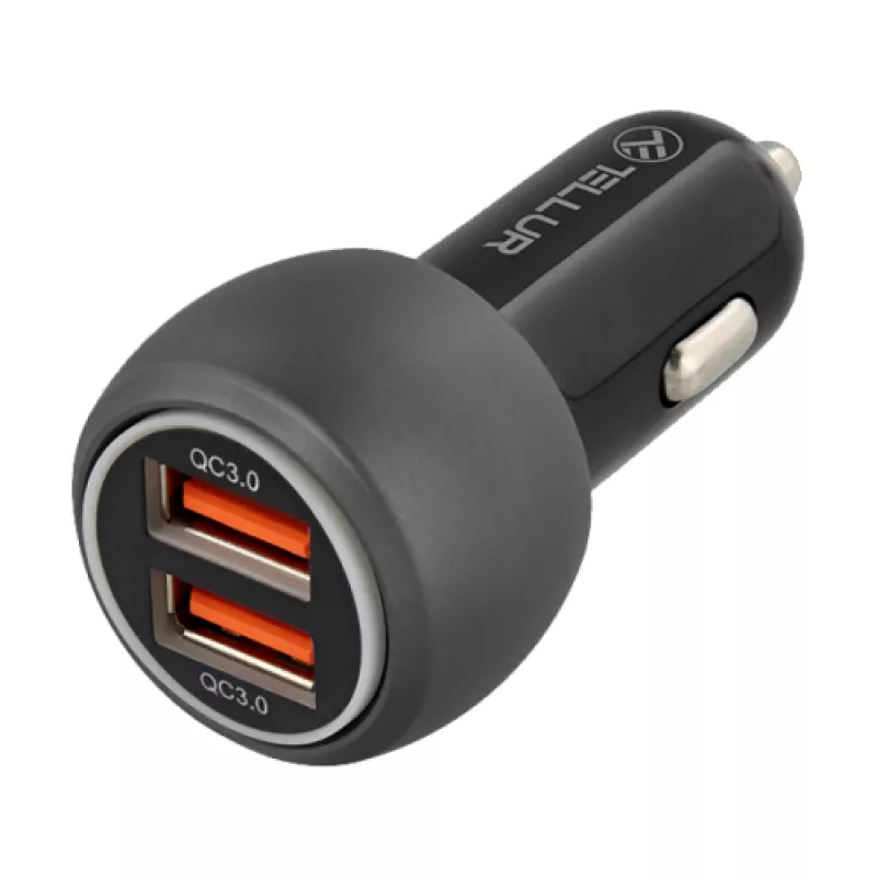 Aвтомобильное зарядное устройство Tellur USB Car Charger - Tellur FCC8, 2xUSB (QC 3.0 + 6A), 36W, Black TLL151261