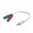 Cablu audio GEMBIRD CCA-417W, 3.5 mm 4-pin plug to 3.5 mm stereo + microphone sockets adap, 10 cm