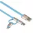 Cablu USB MARVO UC-049 Blue, Micro USB+Lightning