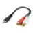 Кабель аудио Cablexpert CCA-406 3.5mm stereo plug to 2 x phono sockets 0.2 meter cable,  Cablexpert