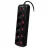 Prelungitor cu protectie SVEN SF-05PL, BLACK, 5 Sockets,  1.8m, individual switches, flame-retardant