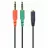 Кабель аудио Cablexpert CCA-418 3.5 mm 4-pin socket to 2 x 3.5 mm stereo plug adapter cable,  black -