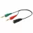 Кабель аудио Cablexpert CCA-418 3.5 mm 4-pin socket to 2 x 3.5 mm stereo plug adapter cable,  black -