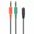 Кабель аудио Cablexpert CCA-418 3.5 mm 4-pin socket to 2 x 3.5 mm stereo plug adapter cable,  black -