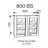 Element bucatarie Ambianta Modul superior Cleo-2 800BS (usi cu sticla), Wenge