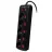 Prelungitor cu protectie SVEN SF-05PL, BLACK, 5 Sockets,  3.0m, individual switches, flame-retardant