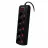 Prelungitor cu protectie SVEN SF-05PL, BLACK, 5 Sockets,  3.0m, individual switches, flame-retardant
