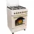 Aragaz combinat ZANETTI Z5000 EKR, 4 arzatoare, Aprindere electrica, Curatare traditionala, 50 cm, Crema
