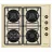 Варочная газовая панель WOLSER WL- F 6401 GT IC  Ivory Rustic, 4 конфорки, Конфорка Wok, Закаленное стекло, Электроподжиг, Слоновая кость