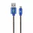 Cablu USB Cablexpert Blister MicroUSB/USB2.0,   1.0 m,  Cablexpert Cotton Braided Blue Jeans,  CC-USB2J-AMmBM-1M-BL