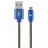 Cablu USB Cablexpert Blister MicroUSB/USB2.0,   1.0 m,  Cablexpert Cotton Braided Blue Jeans,  CC-USB2J-AMmBM-1M-BL
