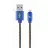 Cablu USB Cablexpert Blister Lightning 8-pin/USB2.0,   1.0m Cablexpert Cotton Braided Blue Jeans,  CC-USB2J-AMLM-1M-BL