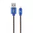 Cablu USB Cablexpert Blister Lightning 8-pin/USB2.0,   2.0m Cablexpert Cotton Braided Blue Jeans,  CC-USB2J-AMLM-2M-BL