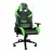 Fotoliu Gaming GAMEMAX GCR08 Black/Green, Metal,  Piele artificiala,  Gazlift,  150 kg,  Negru,  Verde