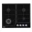 Plita incorporabila cu gaz WOLSER WL-6400 GBN Q BLACK, 4 arzatoare,  Arzator Wok,  Sticla calita,  Aprindere electrica,  Negru