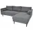 Canapea de colt DP City ~Dreapta Dark Grey, Canapea,  Stofa,  245 x 168 x 70 cm