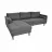 Canapea de colt DP City ~Stinga Dark Grey, Canapea,  Stofa,  245 x 168 x 70 cm