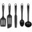 Set Tefal K001A504,  set,  5 pcs,  black, Plastic,  30.5, 31.5, 32 cm,  Negru