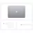 Laptop APPLE MACBOOK AIR MGN63RU/A SPACE GREY, 13.3, 2560x1600 Retina, Apple M1 7-core GPU, 8Gb, 256Gb, Mac OS Big Sur, RU