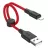 Cablu Hoco X21 Plus Silicone charging cable for Lightning(L=0.25M) black＆red