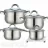 Set vesela Maestro MR-2021, 9 piese in set,  Inox,  16,  18,  20,  24 cm