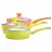 Tigaie cu capac Maestro Mr -1223-24 N, 24 cm,  3 l,  Aluminiu,  Acoperire antiaderenta,  Verde,  Portocaliu,  Galben