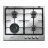 Plita incorporabila cu gaz Whirlpool GMA 6422/IX SILVER, 4 arzatoare, Arzator Wok, Aprindere electrica, Inox