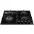 Plita incorporabila cu gaz HANSA BHKS631540, 4 arzatoare,  Arzator Wok,  Sticla calita,  Control mecanic,  Negru