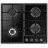 Plita incorporabila cu gaz HANSA BHKS631540, 4 arzatoare,  Arzator Wok,  Sticla calita,  Control mecanic,  Negru