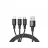 Cablu USB HELMET Helmet Cable USB 3in1 Kevlar 1m,  Black
