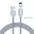 Cablu Hoco U40A magnetic adsorption lightning charging cable, Metal Gray
