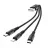 Cablu Hoco X14 3-in-1 Times speed charging cable Lightning+Micro+Type-C, Black