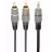 Cablu audio Cablexpert CCA-352-1.5M, 3.5 mm stereo plug to 2*RCA plugs 1.5m cable,  gold-plated connectors,  1.5m
