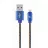 Кабель USB GEMBIRD CC-USB2J-AMLML-1M-BL, Premium jeans (denim) 8-pin cable with metal connectors,  1 m,  blue,  angled