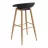 Scaun de bar DP HECTOR~Black+Black leg, Metal,  Plastic,  Negru,, 87 x 42 x 50