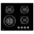 Plita incorporabila cu gaz HANSA BHGI63112035, 4 arzatoare,  Arzator Wok,  Aprindere electrica,  Sticla calita,  Negru