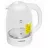 Ceainic electric Vegas VEK-0038W, 1.7 l,  2200 W,  Sticla,  Plastic,  Baza rotativa,  Indicator functionare,  Depozitarea cablului,  Transparent,  Alb