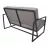 Canapea DP CANAPEA MILTON, Metal, Placaj, Spuma poliuretanica, Catifea, Stofa, Gri inchis, 125 х 80 х 80