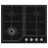 Plita incorporabila cu gaz GORENJE GT641KB, 4 arzatoare, Sticla calita, Aprindere electrica, Negru