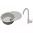 Set chiuveta de bucatarie si baterie Dr.Gans Berta 760 + SanDonna F 7073, Granit compozit, Gri, 76 x 51