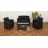 Set mobila de gradina Villager LIRIA, Otel, Rattan, Negru