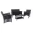 Set mobila de gradina Villager MALAGA, Otel, Rattan, Negru