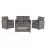 Set mobila de gradina Villager NANTES, Otel, Rattan, Gri