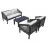 Set mobila de gradina Villager Picaso Brun, Aluminiu, Maro
