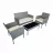 Set mobila de gradina Villager RENNES, Otel, Rattan, Gri, Alb