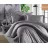 Lenjerie de pat Cottony SLPSL Stripe Satin Charcoal, 2 persoane Euro, Satin de Lux, Charcoal