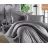 Lenjerie de pat Cottony SLPSL Stripe Satin Charcoal, 2 persoane, Satin de Lux, Charcoal