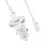 Incarcator masina Borofone Car Charger with Type-C to Lightning Cable BZ12B Lasting, White